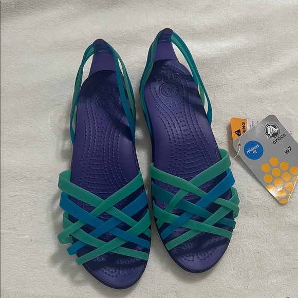 CROCS Shoes - CROCS Women's Purple and Green Sandals